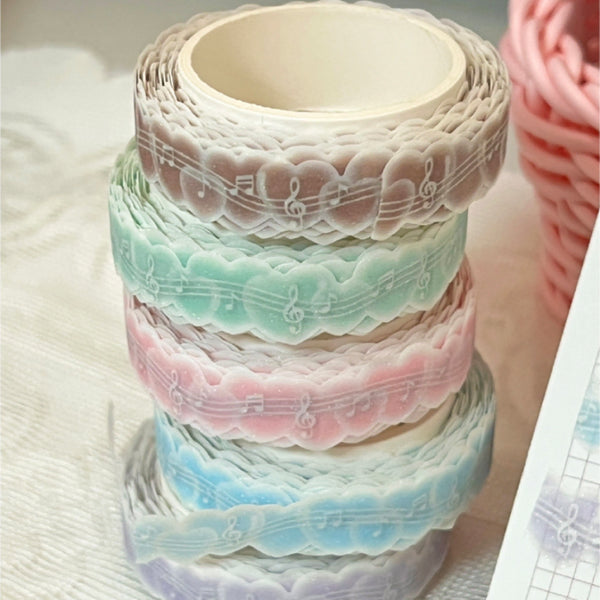 [BUNJANG] Melody Sweethearts Glitter Die-cut Washi Tape Set - 5 Types / 웨이투페치 - 멜로디스윗하츠 글리터다이컷 마테 띵 / 5종 세트