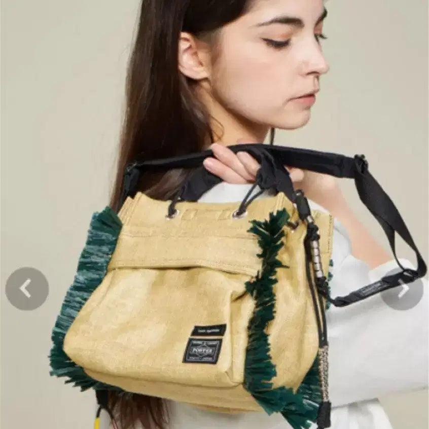 [BUNJANG] Porter x Toga Beaded Fringe 2-Way Bag Beige / 포터(porter) x 토가(toga) 비즈 프린지 2웨이 백 베이지