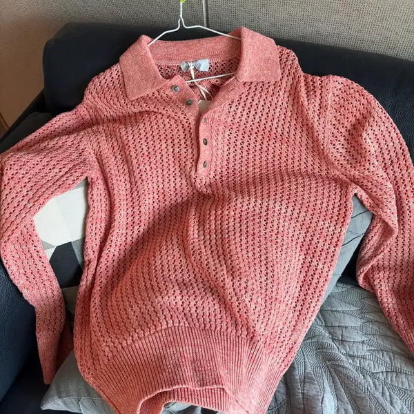 [BUNJANG] Lemard Salmon Pink Knit / LEMARD 르마드 니트 연어색 100