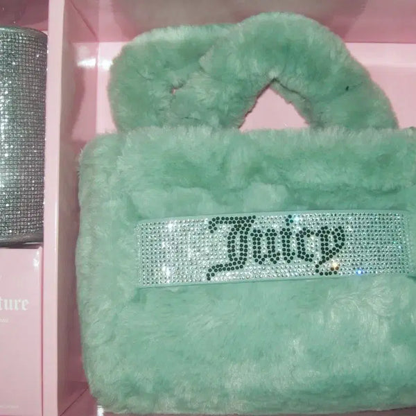 [BUNJANG] JUCY JUDY Mini Tote Bag Cubic Barrel Bag Wallet Set / 쥬시꾸뛰르 민트 퍼지 퍼 미니 토트백 큐빅 배럴백 지갑 세트 갸루