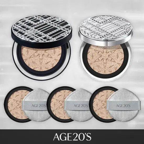 [BUNJANG] Age 20's 3D Touch High Cover Cushion Set Black Edition (2x Full Size, 3x Refill) / 에이지투웨니스 3D 터치 하이 커버 쿠션 세트 본품2+리필3 블랙에디션
