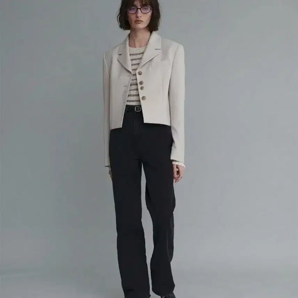 [BUNJANG] L'Eveil CONE Straight Black Denim Pants / 루에브르 코네 스트레이트 블랙데님