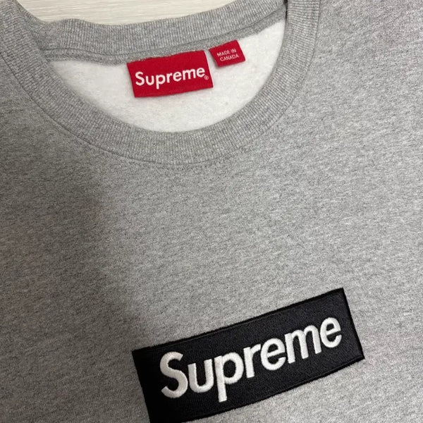 [BUNJANG] Supreme Box Logo Crewneck Sweatshirt Grey M / 슈프림 박스로고 맨투맨 그레이 M