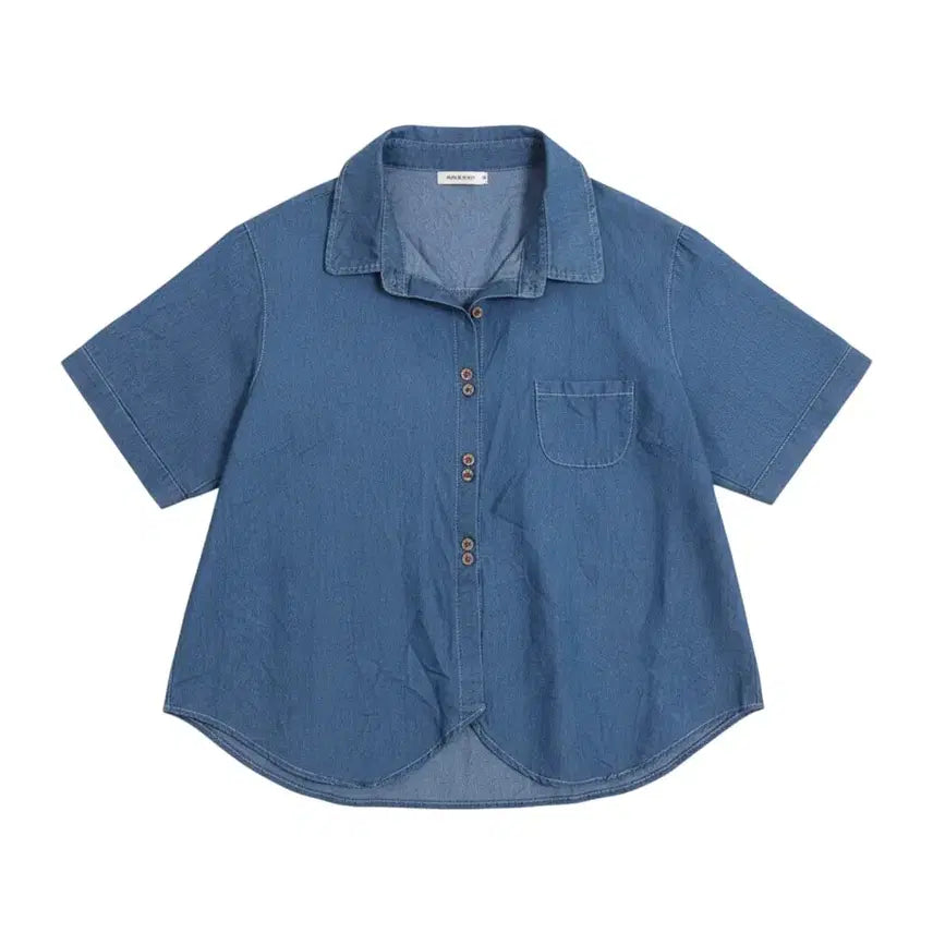 [BUNJANG] Women's Import Short Sleeve Shirt Jacket BL / 여성F/ 수입 반팔 셔츠자켓BL 29-21