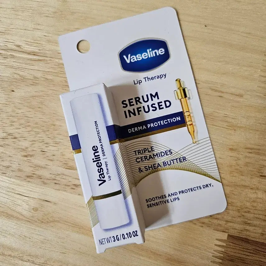 [BUNJANG] Vaseline Lip Therapy Serum Infused Lip Balm Derma Protection 3g (Sealed) / (미개봉)바세린 립 테라피 세럼 인퓨즈드 립밤 더마 프로텍션 3g