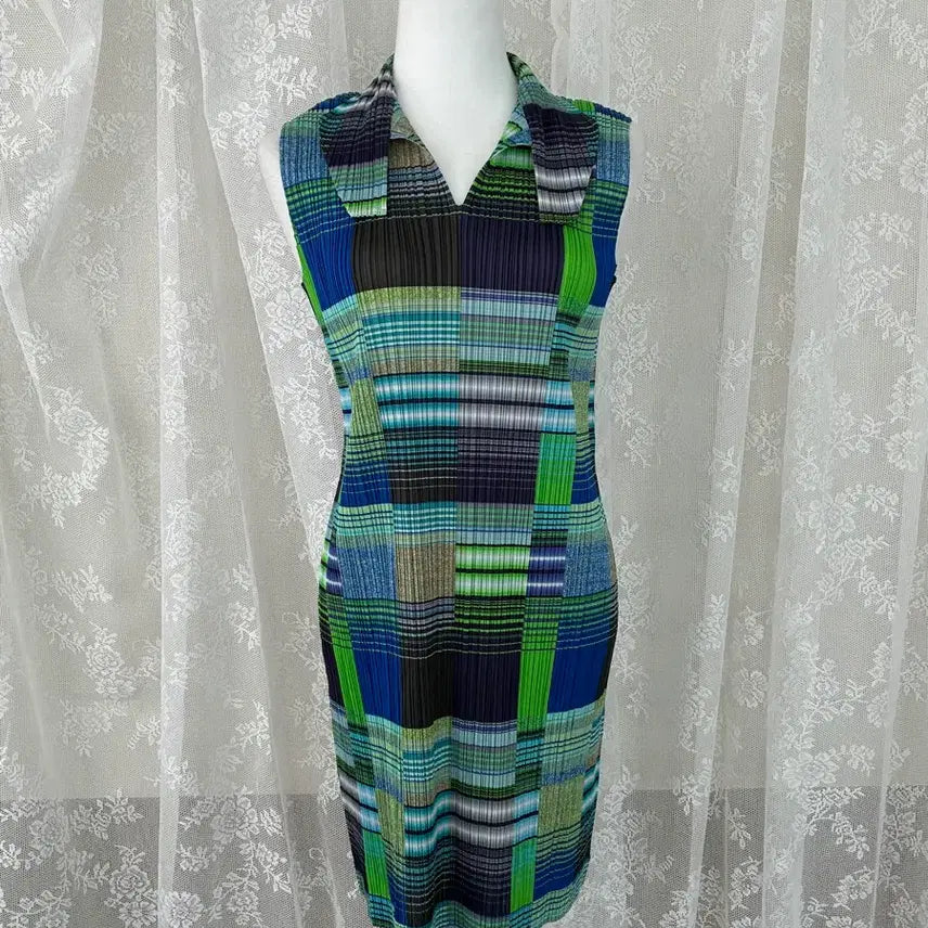 [BUNJANG] Issey Miyake Pleats Please Checked Sleeveless Dress / 5) 이세이미야케 플리츠플리즈 체크 민소매 원피스