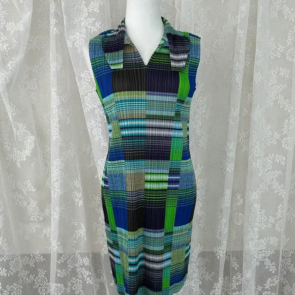 [BUNJANG] Issey Miyake Pleats Please Checked Sleeveless Dress / 5) 이세이미야케 플리츠플리즈 체크 민소매 원피스