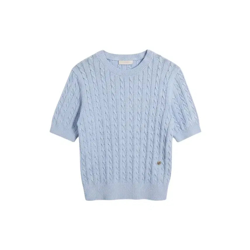 [BUNJANG] Project W Cable Short Sleeve Knit / 여성90/ 프로젝트W 케이블 반팔니트 29-27