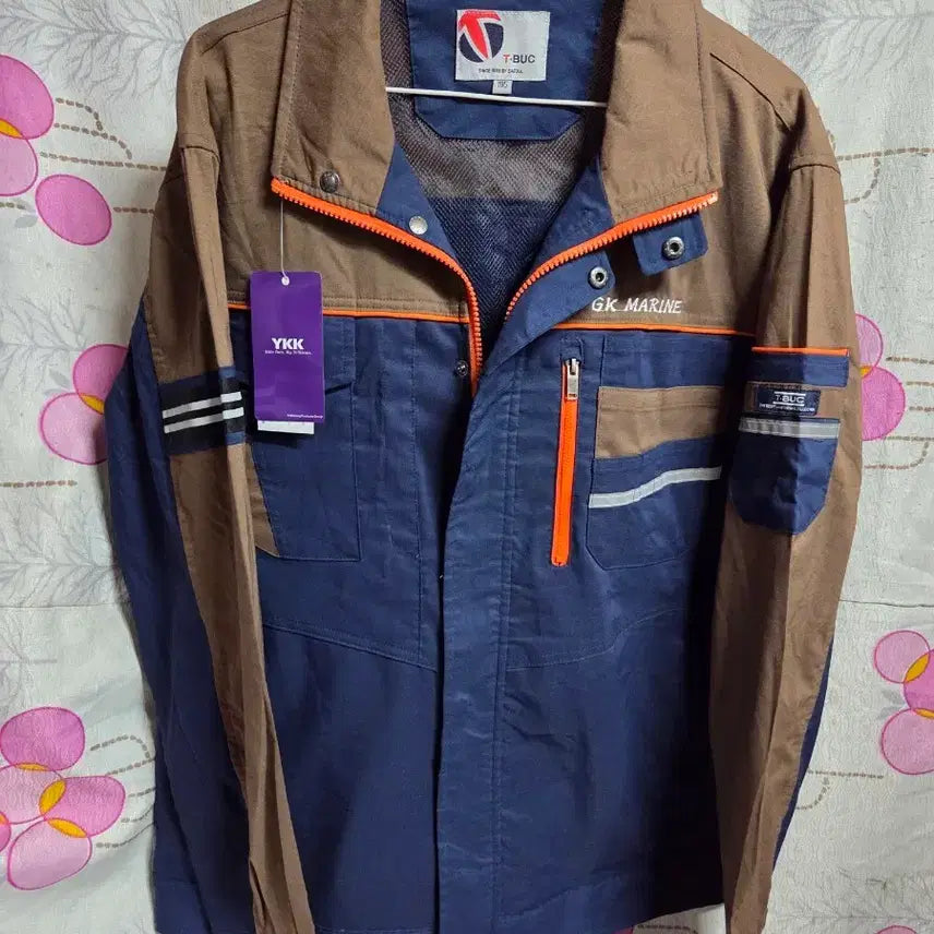 [BUNJANG] T-BUC Marine Blue/Brown Work Jacket Size 105 / T-BUC GK MARINE 블루/브라운 자켓 105