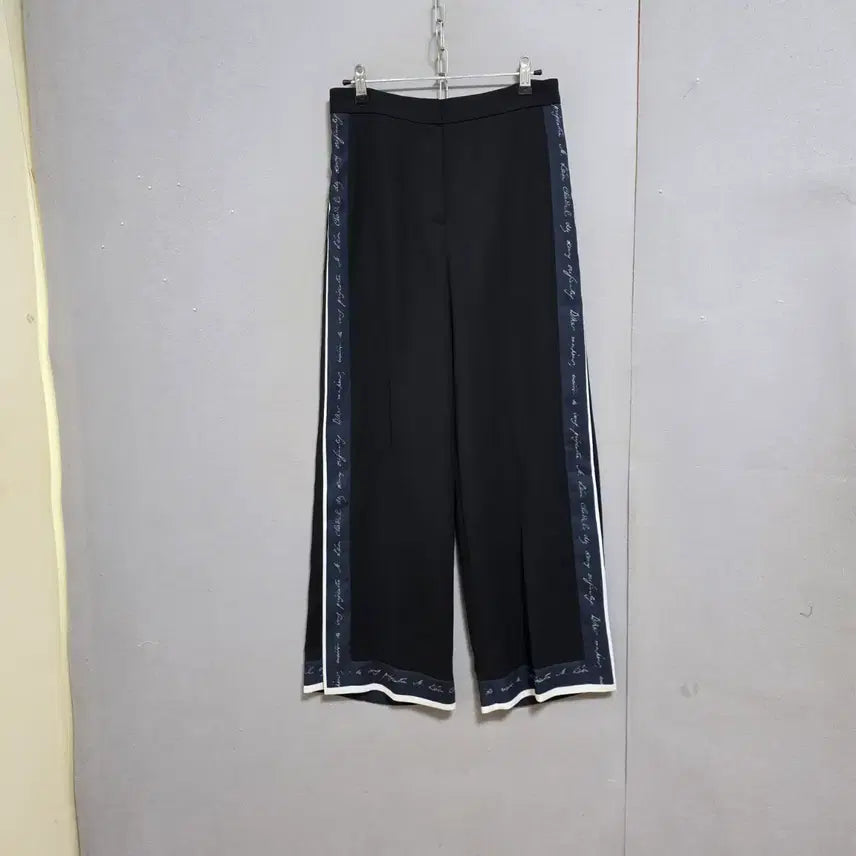 [BUNJANG] Misha Wide Leg Trousers Black Polyester / 미샤 라인이쁜 통바지 n6158