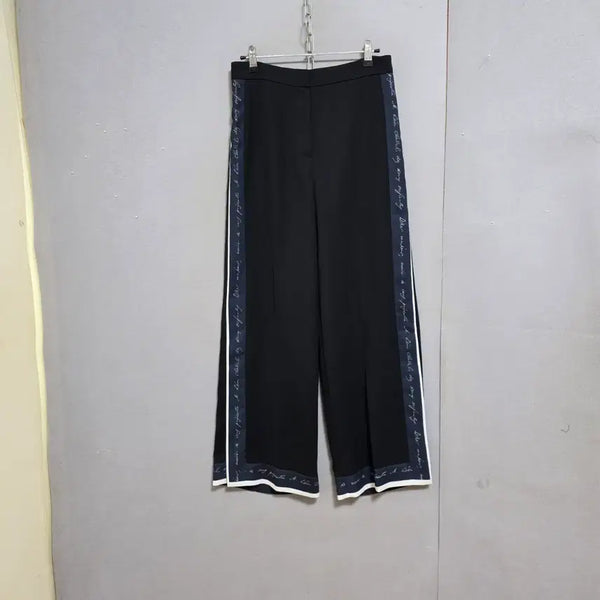 [BUNJANG] Misha Wide Leg Trousers Black Polyester / 미샤 라인이쁜 통바지 n6158