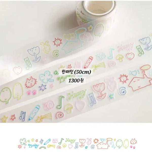 [BUNJANG] Lipistudio Happy Lucky Drawing Kiss Cut Sticker Sheet / [리피스튜디오] 해피럭키 드로잉 키스컷