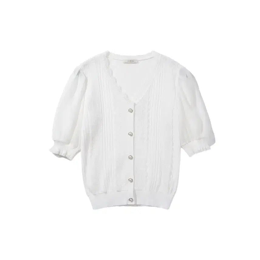 [BUNJANG] Women's Lace V-Neck Cardigan (Size 55) / 여성55/ 레이스 브이넥 가디건WT 29-29