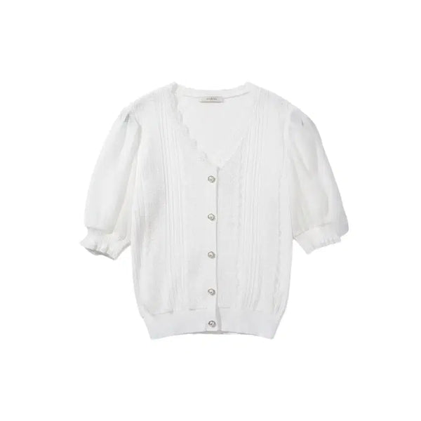 [BUNJANG] Women's Lace V-Neck Cardigan (Size 55) / 여성55/ 레이스 브이넥 가디건WT 29-29