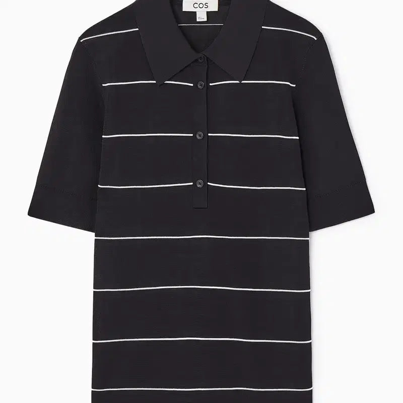[BUNJANG] COS Striped Short Sleeve Polo Knit XS / Cos 코스 스트라이프 폴로 반팔 니트 XS