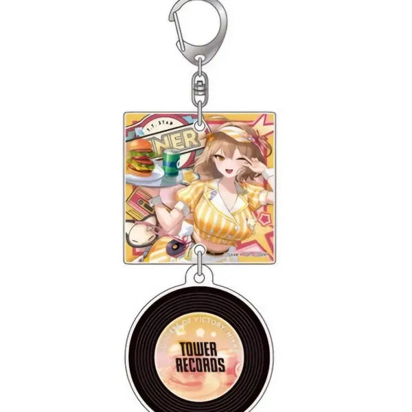 [BUNJANG] Goddess of Victory: Nikke Tower Records Cafe Collaboration Record Style Anis Keychain / 새상품)니케 타워레코드 까페 콜라보 레코드 스타일 아니스 키 체인