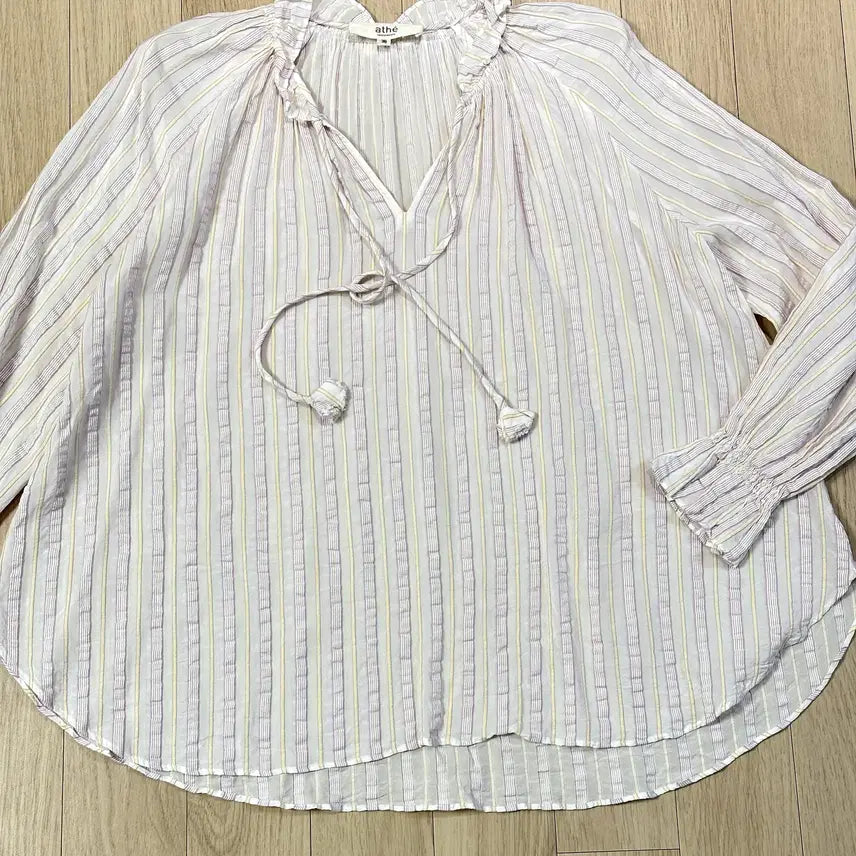 [BUNJANG] Atelier Vanessa Bruno Striped Shirring Blouse / 아떼 바네사브루노 스트라이프 셔링 블라우스