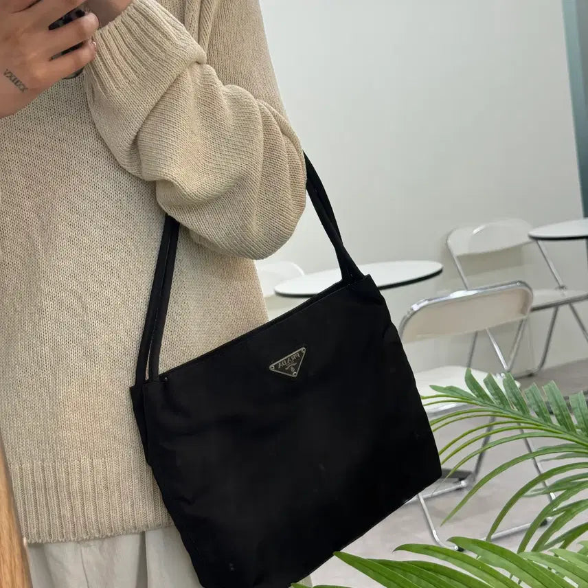 [BUNJANG] Prada Pocono Nylon Mini Tote Bag Shoulder Bag / 프라다 포코노 삼각 로고 나일론 미니 토트백 숄더백
