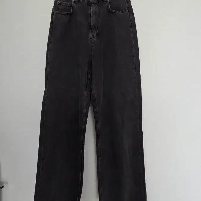 [BUNJANG] ZARA Wide Leg Black Denim Pants Size 26 / ZARA 와이드 데님 팬츠 블랙 26