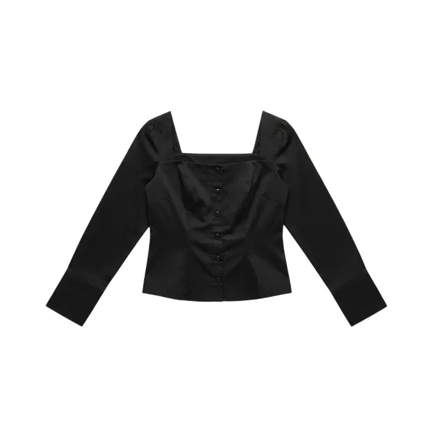 [BUNJANG] Zara Black Square Neck Blouse Women's M / 여성M/ 자라 블랙 스퀘어넥 블라우스 29-34