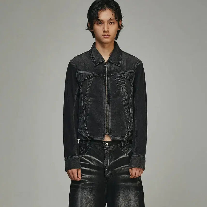 [BUNJANG] BLR Hidden Denim Pocket Jacket Black (Size S) / BLR 비엘알 흑청 히든데님 포켓자켓 S사이즈
