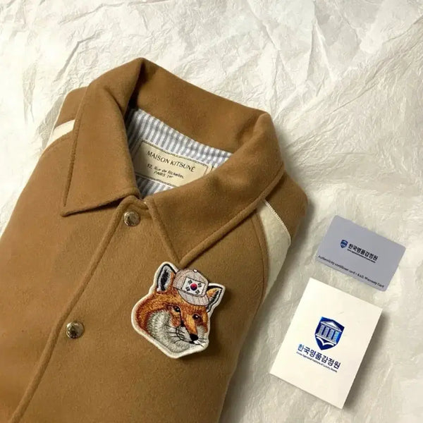 [BUNJANG] Maison Kitsune 15FW Teddy Jacket Beige L / (L) 메종키츠네 국뽕 테디 자켓