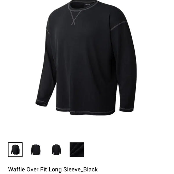 [BUNJANG] Chillsa Black Long Sleeve Waffle Oversized Fit T-Shirt Size 2 / chillsa 블랙 긴팔 2사이즈 칠사