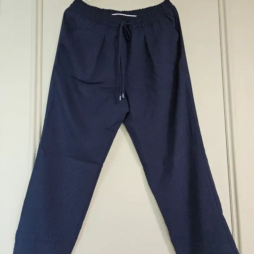[BUNJANG] Navy String Wide Pants / 네이비색 스트링 와이드 팬츠