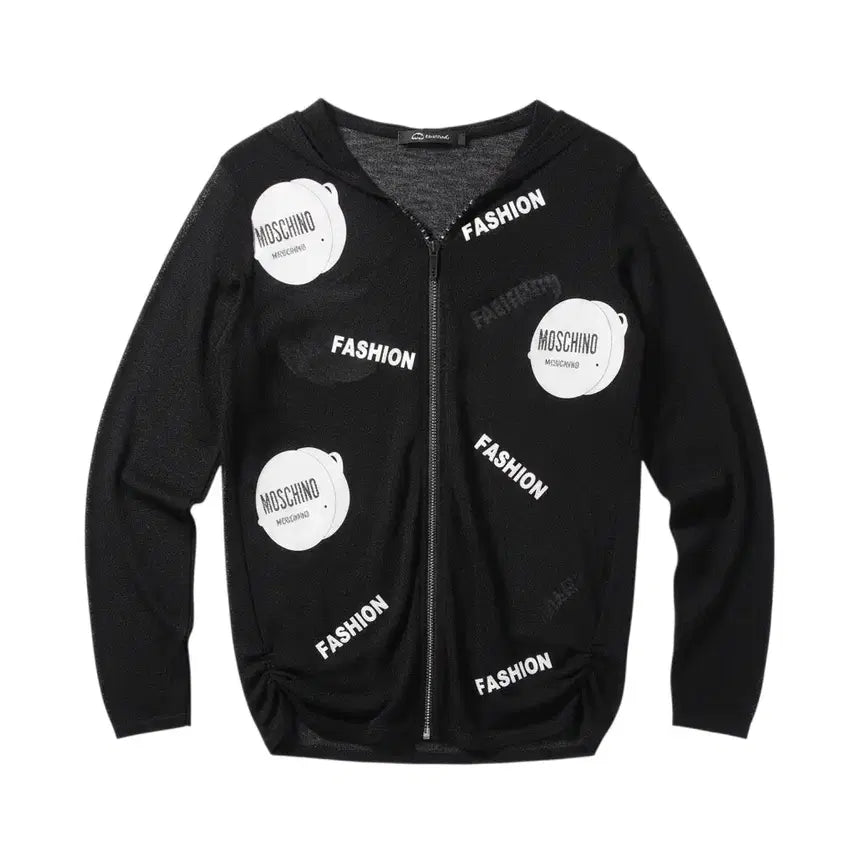 [BUNJANG] Women's Black Hooded Zip-Up Cardigan (Size 66) / 여성66/ 블랙 후드 집업가디건 29-41