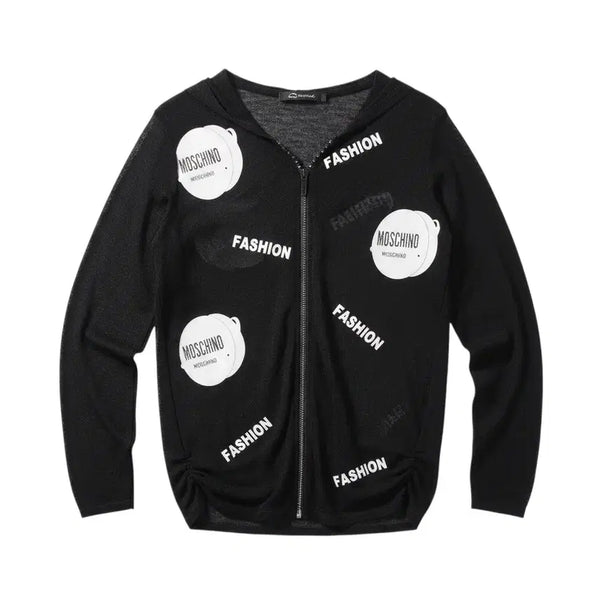 [BUNJANG] Women's Black Hooded Zip-Up Cardigan (Size 66) / 여성66/ 블랙 후드 집업가디건 29-41