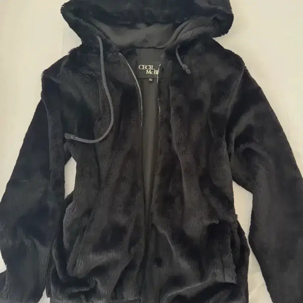 [BUNJANG] Cecilie Bahnsen Fur Hooded Zip-Up Jacket Black Vintage Y2K / 세실맥비 퍼 후드집업 자켓 블랙 일브 빈티지 y2k 히메갸루 오네갸루