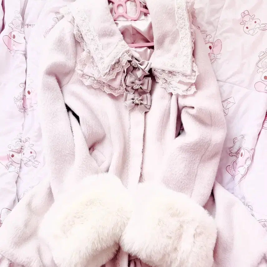 [BUNJANG] Liz Lisa Long Coat Pink (Size F) / 종이택o 리즈리사 롱코트 핑크 F사이즈 판매 양산형 지뢰계
