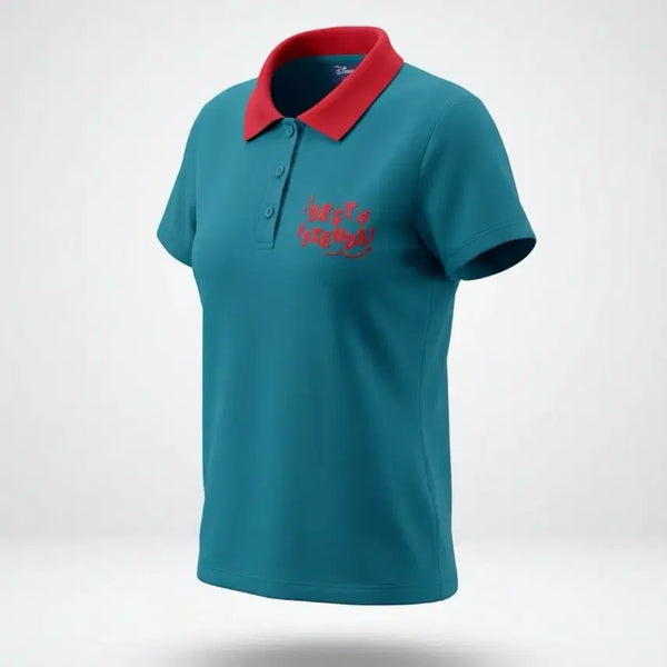 [BUNJANG] Disney Best Friends Golf Pique T-Shirt Teal Blue Women's Size 95 / 여성95/ 디즈니 골프 베스트 프렌드 카라티 티셔츠 틸블루
