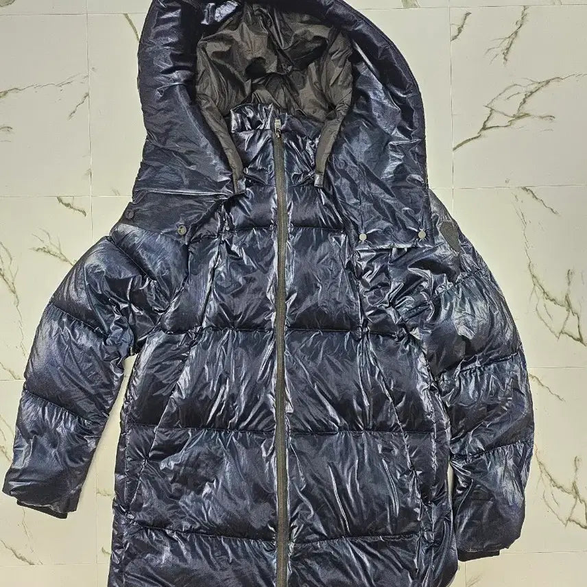 [BUNJANG] Novis Women's Glossy Short Puffer Jacket Navy S / 노비스 여성  푸퍼 광택 숏패딩 네이비 S