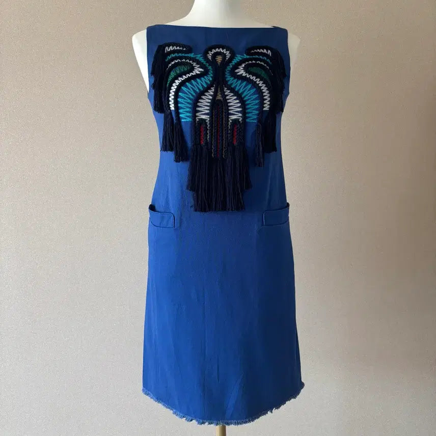 [BUNJANG] Junko Shimada Embroidered Tassel Dress Size 38 / [정품] Junko Shimada 준코 시마다 테슬 자수 원피스 38사이