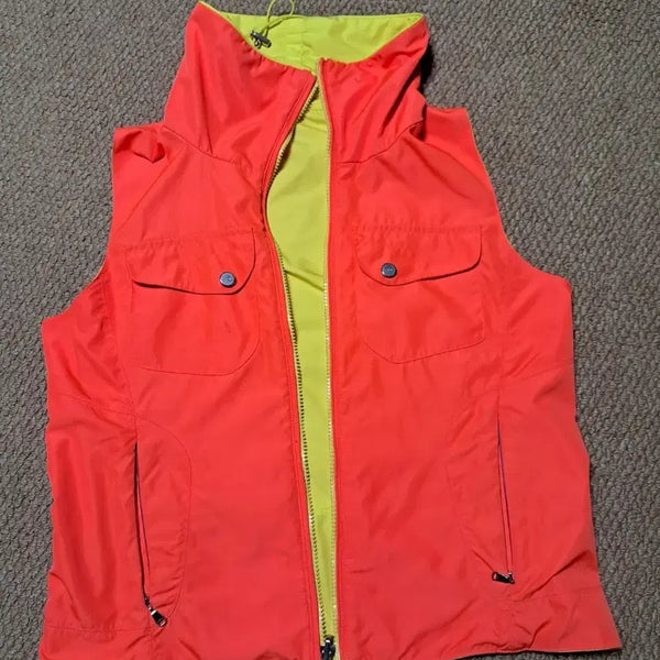 [BUNJANG] Reversible Short Vest Orange/Fluorescent Yellow / 리버서블 숏 베스트 오렌지/형광 옐로우