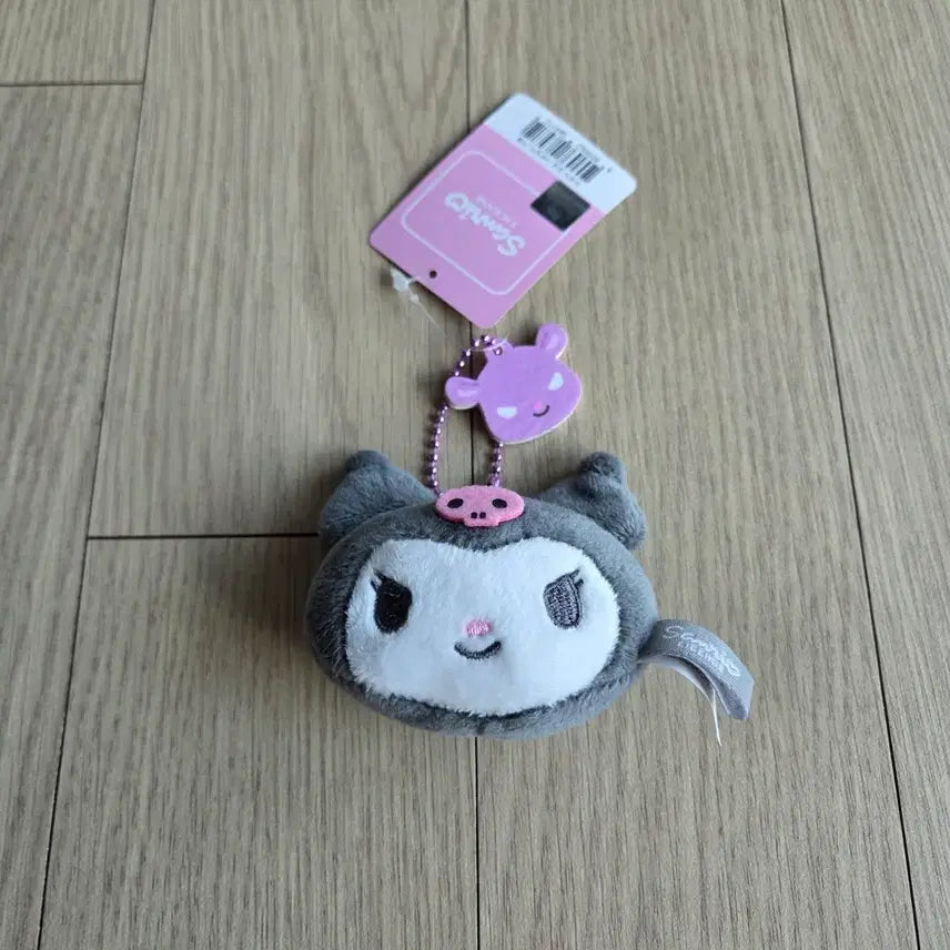 [BUNJANG] Sanrio Kuromi Face Bag Charm Doll Keychain / 산리오 쿠로미 얼굴 가방걸이 인형 키링