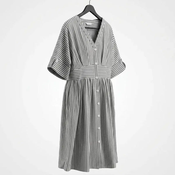 [BUNJANG] Satine Stripe Midi Dress / 여성66/ 샤틴 스트라이프 원피스