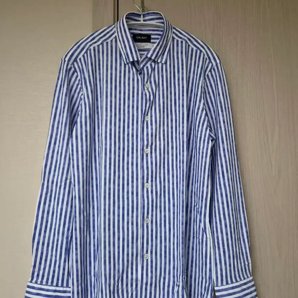 [BUNJANG] Galaxy Canclini Blue Stripe Premium Cotton Shirt - Size 48 (L/XL) / 갤럭시 이태리 canclini 블루 스트라이프 셔츠