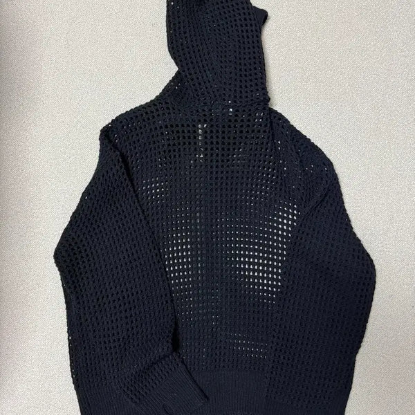 [BUNJANG] Mesh Knit Hooded Zip-Up / 매쉬 니트 후드집업