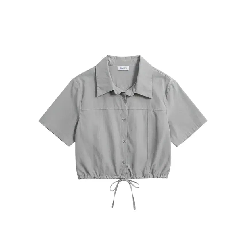 [BUNJANG] Lirry & Co. String Short Sleeve Jacket GR / 여성 2사이즈/ 리리앤코 스트링 반팔자켓GR 29-105