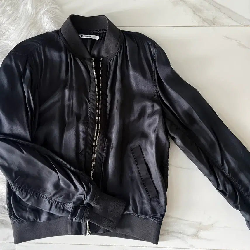 [BUNJANG] Alexander Wang Black Silk Bomber Jacket / 알렉산더왕 블랙 실크 봄버 자켓