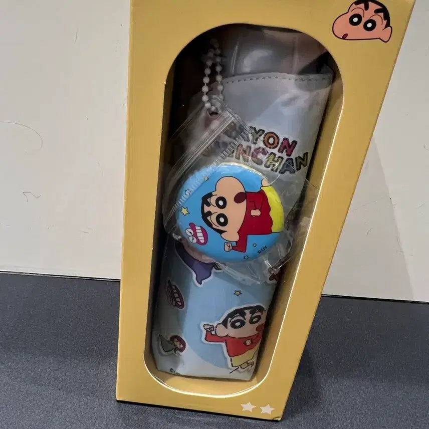 [BUNJANG] Crayon Shin-chan Folding Umbrella & Badge Set / 짱구 접이식 양우산 뱃지 세트