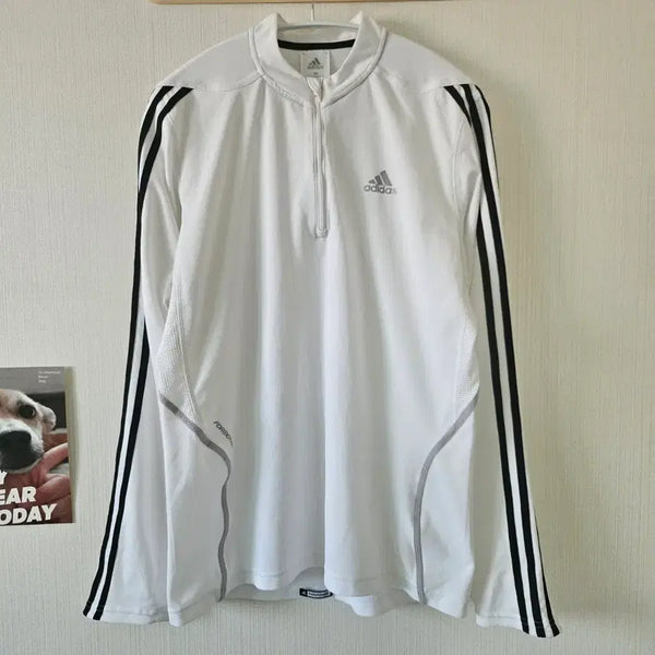 [BUNJANG] Adidas Functional Half-Zip Long Sleeve Athletic T-Shirt / 아디다스 기능성 반집업 긴팔 티셔츠 운동복