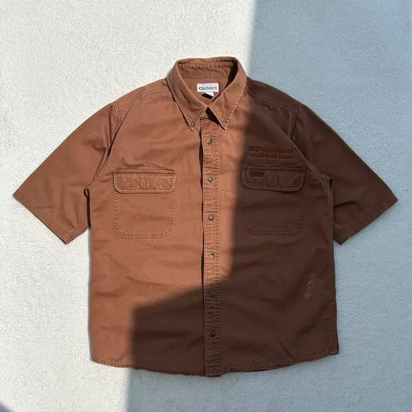 [BUNJANG] Carhartt Brown Canvas Work Shirt XL / 칼하트 브라운 캔버스 워크 셔츠