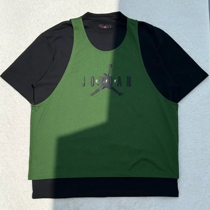 [BUNJANG] Jordan x Off-White Green Black Short Sleeve Top XL / 조던 x 오프화이트 그린 블랙 숏 슬리브 탑