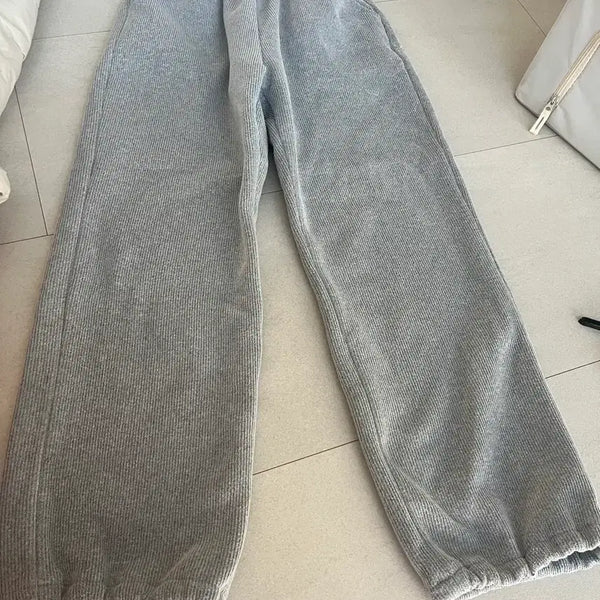 [BUNJANG] Fleece Jogger Pants - Grey / 기모 조거 팬츠 그레이