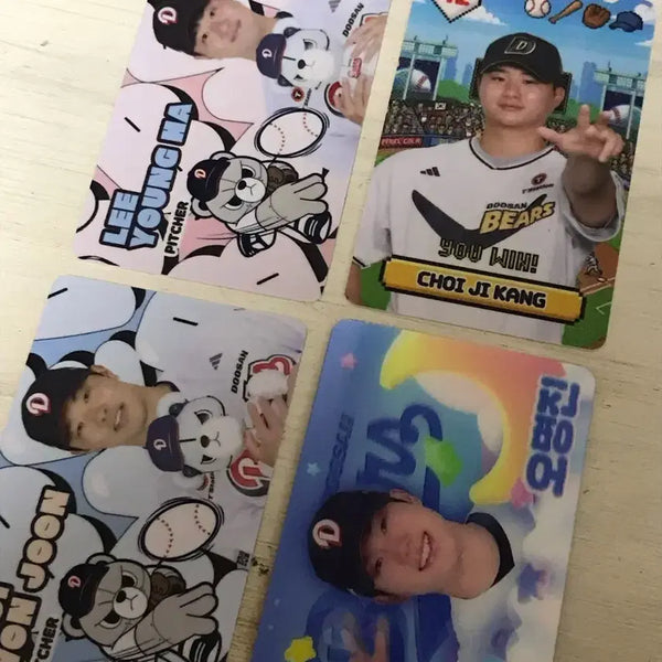 [BUNJANG] Doosan Bears Photocard Set (Oh Myeong-jin, Choi Won-jun, Choi Ji-gang, Lee Young-ha, Renticular Let's Do) / 두산베어스 포토카드 포카 오명진 최원준 최지강 이영하 렌티큘러 렛두로