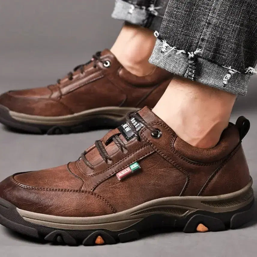 [BUNJANG] Men's Casual Leather Loafers (Brown/Black) / 브라운.블랙 남성 캐주얼 가죽 신발