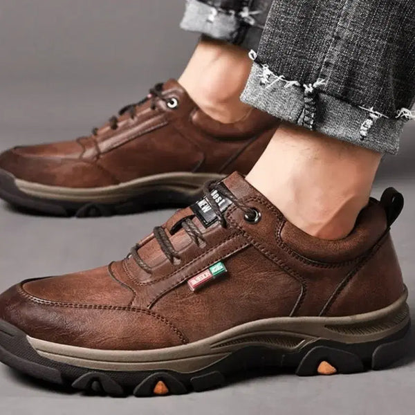 [BUNJANG] Men's Casual Leather Loafers (Brown/Black) / 브라운.블랙 남성 캐주얼 가죽 신발